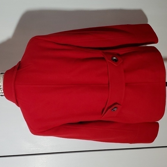 Harve Benard- Womens Red Double breasted Wool Coat Sz.10 - Picture 6 of 13